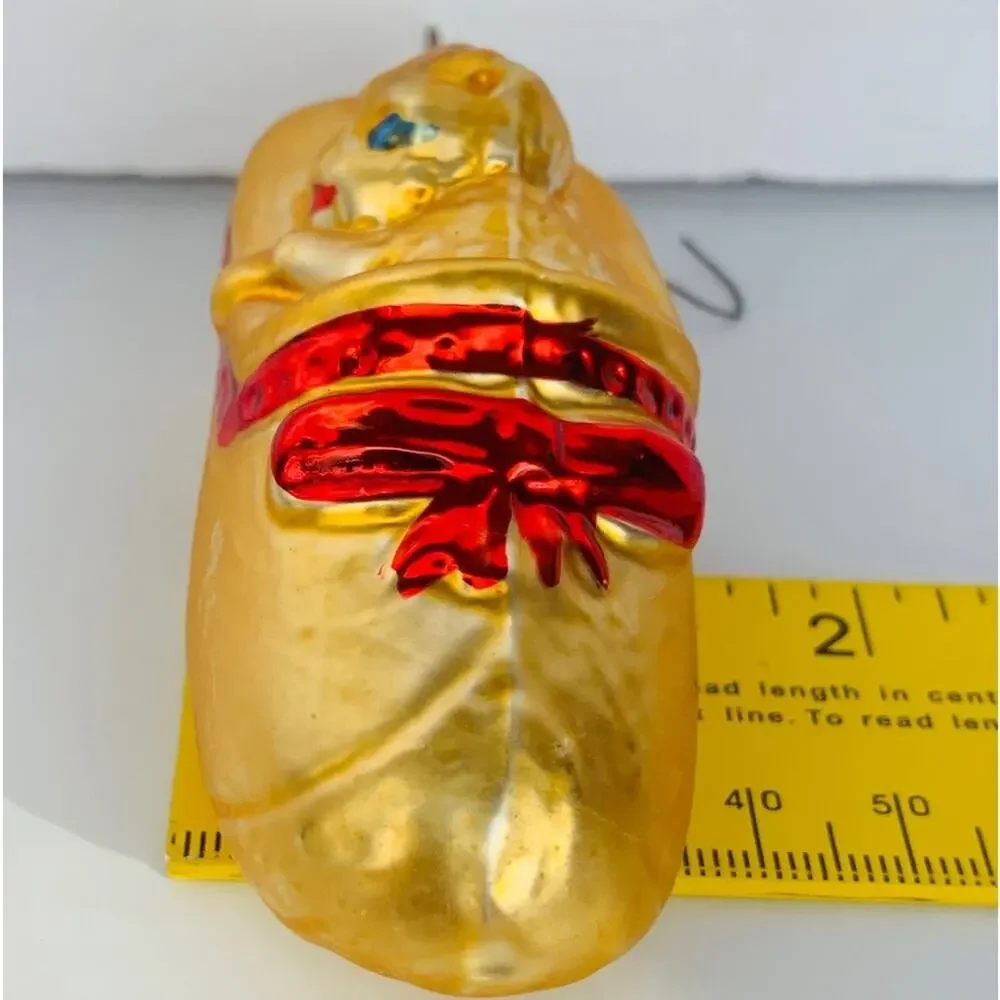 Vintage Christborn Glass Cat Shoe Ornament